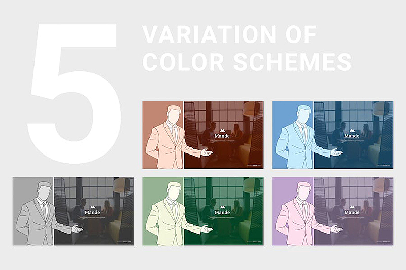 127页创意黑白商业简介计划总结商务概念插画PPT模板