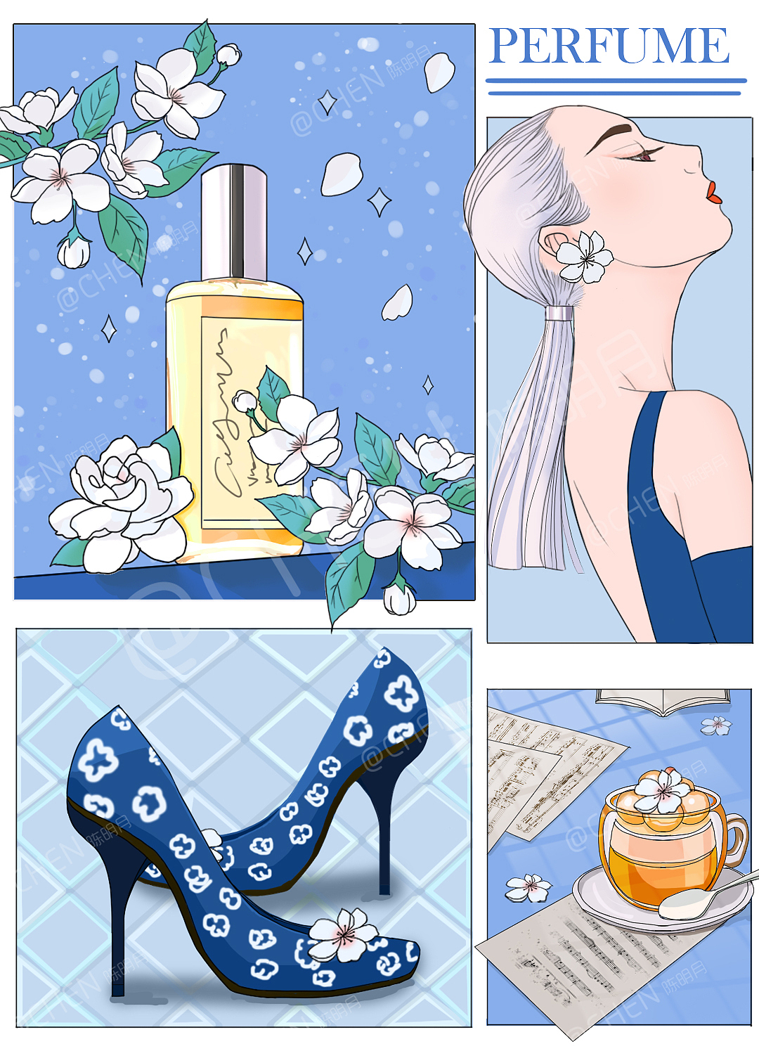 香水插画