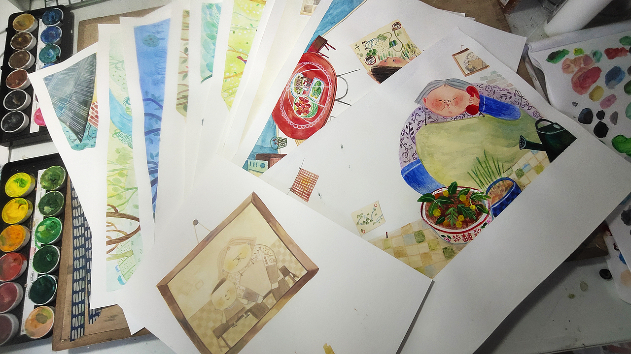 一些《仔仔想外婆》绘本内页分享（图ZMzQ2NTI0MzI4） - 儿童插画 - 站酷设计师贰叁叁233原创素材 - 站酷ZCOOL