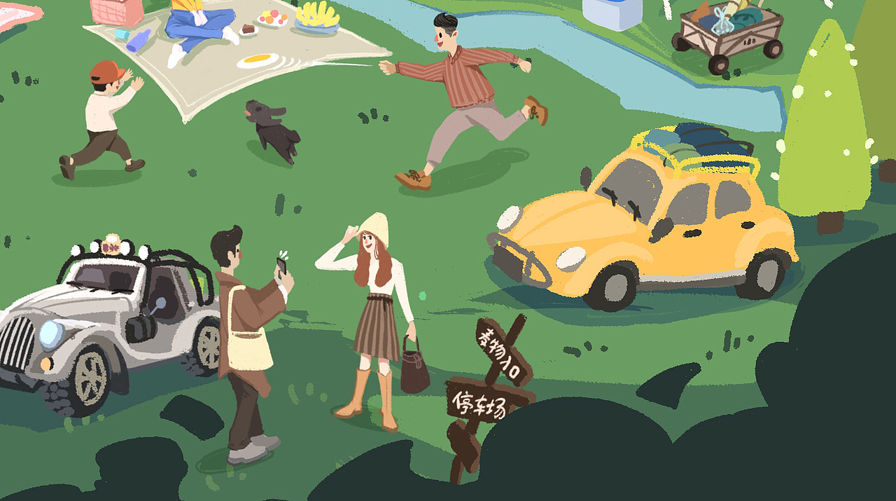 露营主题插画2（图ZMzQ0NzYyODQ0） - 商业插画 - 站酷设计师爱吃肉的羊羊大叔原创素材 - 站酷ZCOOL