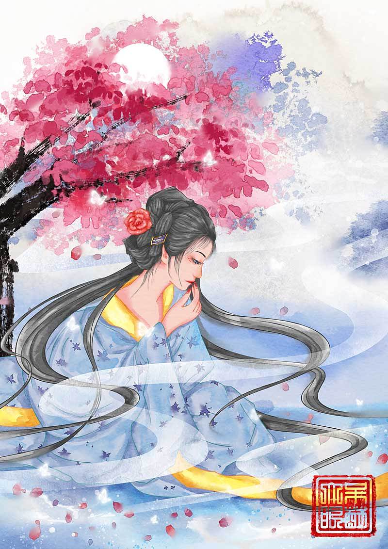古风人物插画（图ZMjk3NjUxNDgw） - 创作习作 - 站酷设计师努力暴富的大眼原创素材 - 站酷ZCOOL