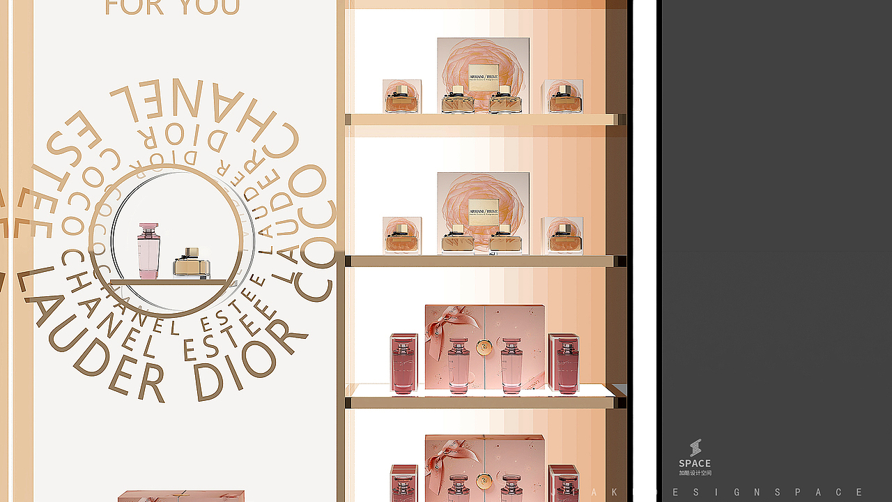 超细节设计的美妆进口品背柜