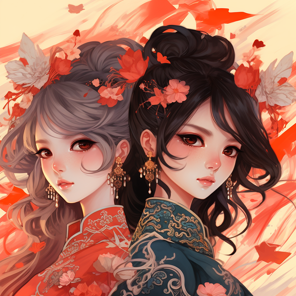 古风汉服美少女插画