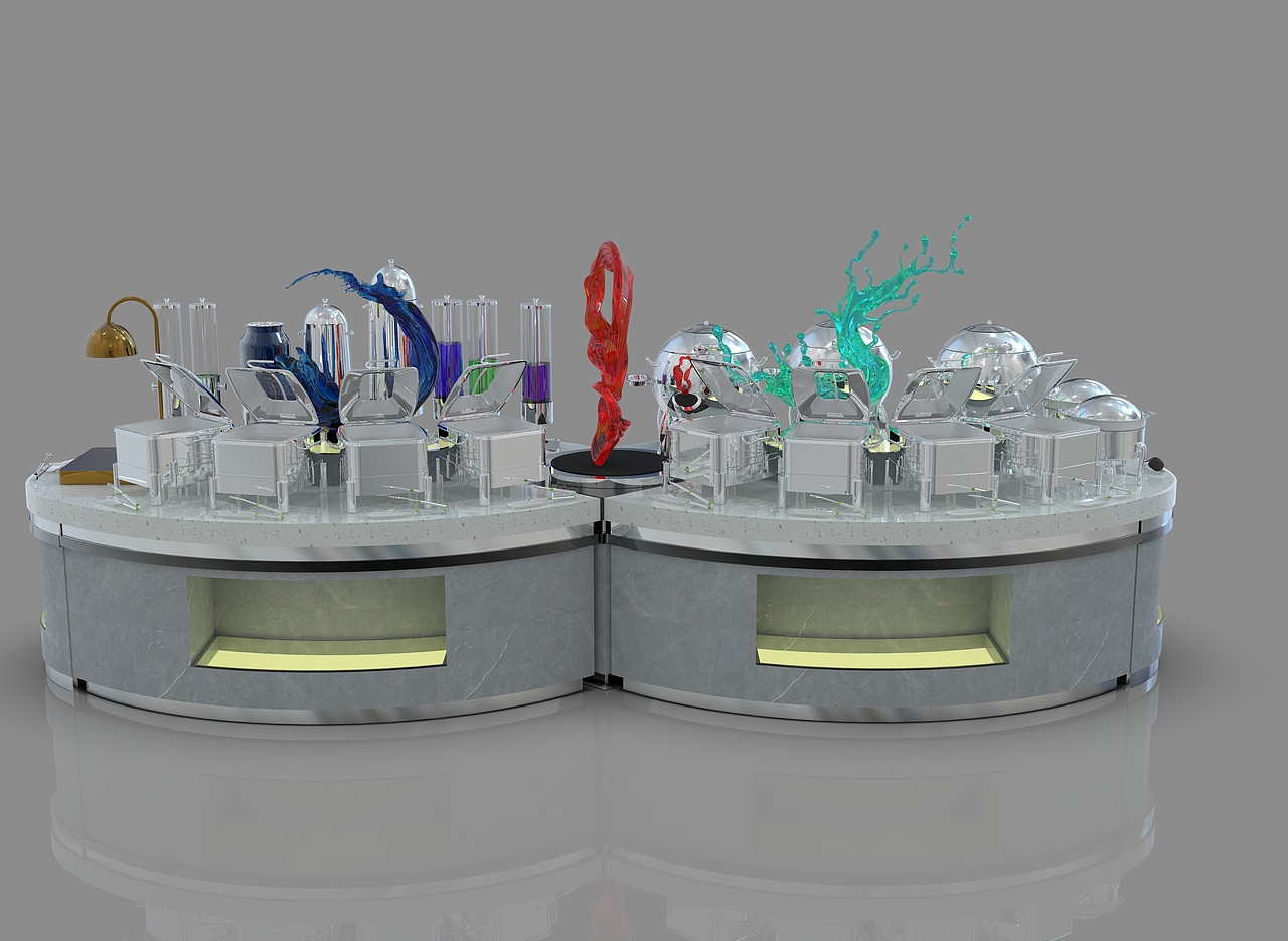 餐厅移动布菲台大理石取餐台