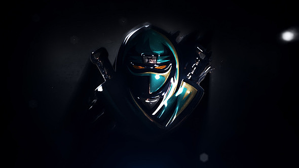 AE模板|深色3D光泽金属外观霓虹灯标志LOGO演绎游戏