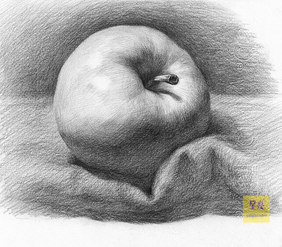 素描苹果绘画