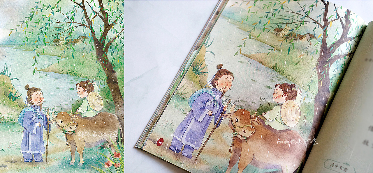 跟古诗玩捉迷藏 渐入诗境&其乐陶陶篇（图ZMzU4OTQyNTg4） - 儿童插画 - 站酷设计师钟钟插画工作室原创素材 - 站酷ZCOOL