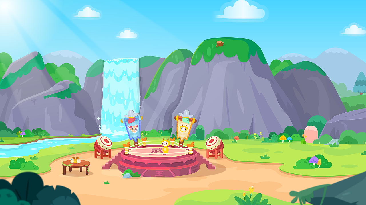 室外场景—擂台（图ZMzI5MTI4NTI0） - 儿童插画 - 站酷设计师恩兵荒马乱小青春原创素材 - 站酷ZCOOL