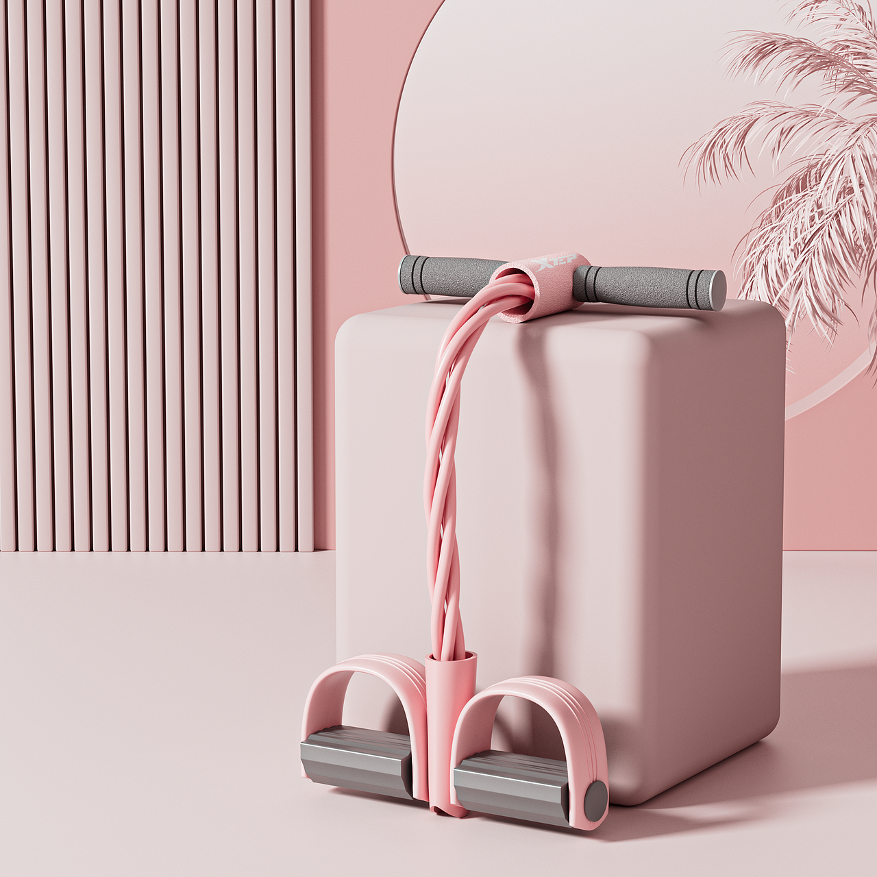 八字拉力器+脚蹬拉力器建模渲染