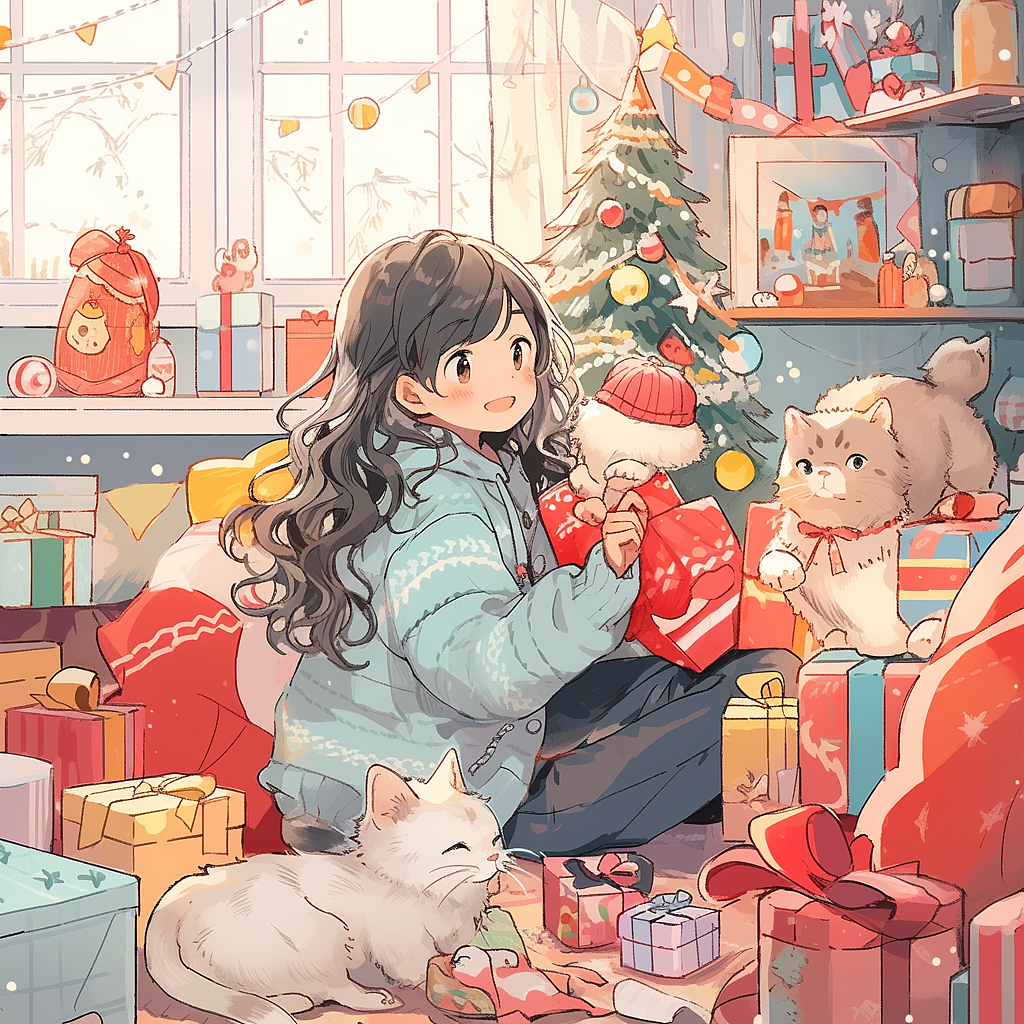 AIGC 圣诞中的情侣 1