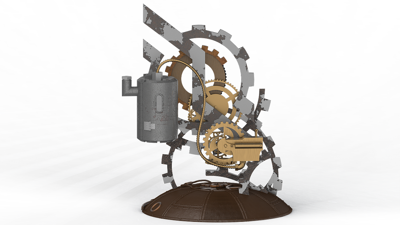 齒輪機(jī)械臺(tái)鐘（圖ZMzM5ODg3OTgw） - 機(jī)械/交通 - 站酷設(shè)計(jì)師懶死算了原創(chuàng)素材 - 站酷ZCOOL