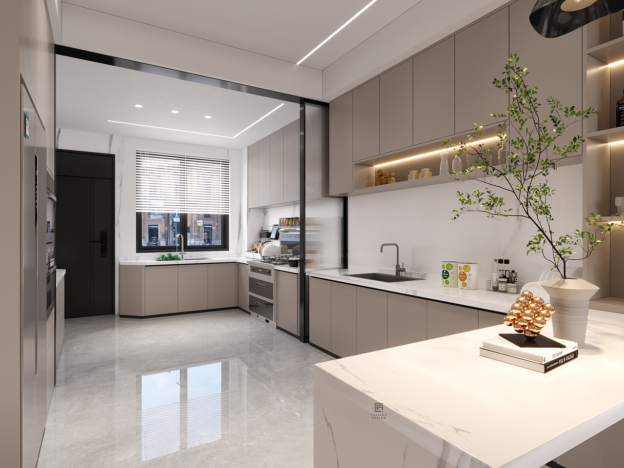 现代简约风,一抹绿色让这个空间洋溢着娴静优美气息