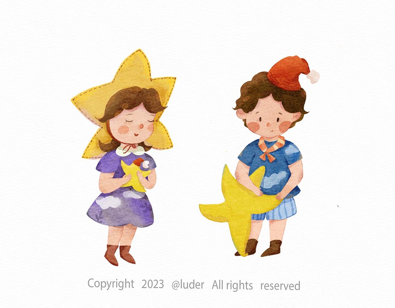 星星的擁抱（圖ZMzMwMjEzMTUy） - 兒童插畫 - 站酷設(shè)計師路燈兒der原創(chuàng)素材 - 站酷ZCOOL