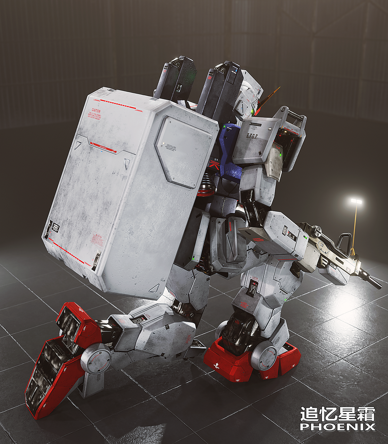 【blender建模渲染】RX-79G陆战型高达,08MS小队