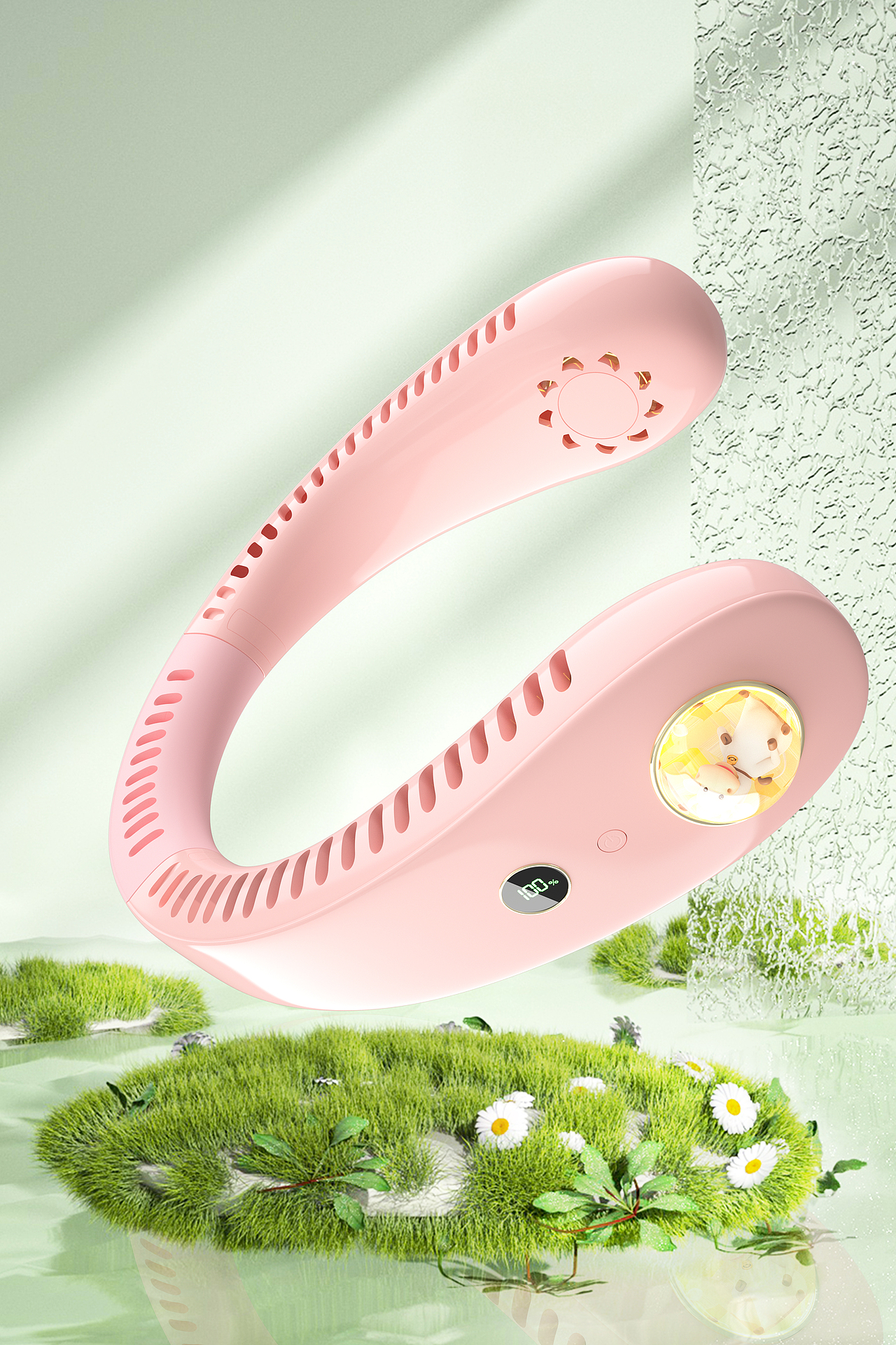 挂脖风扇建模渲染