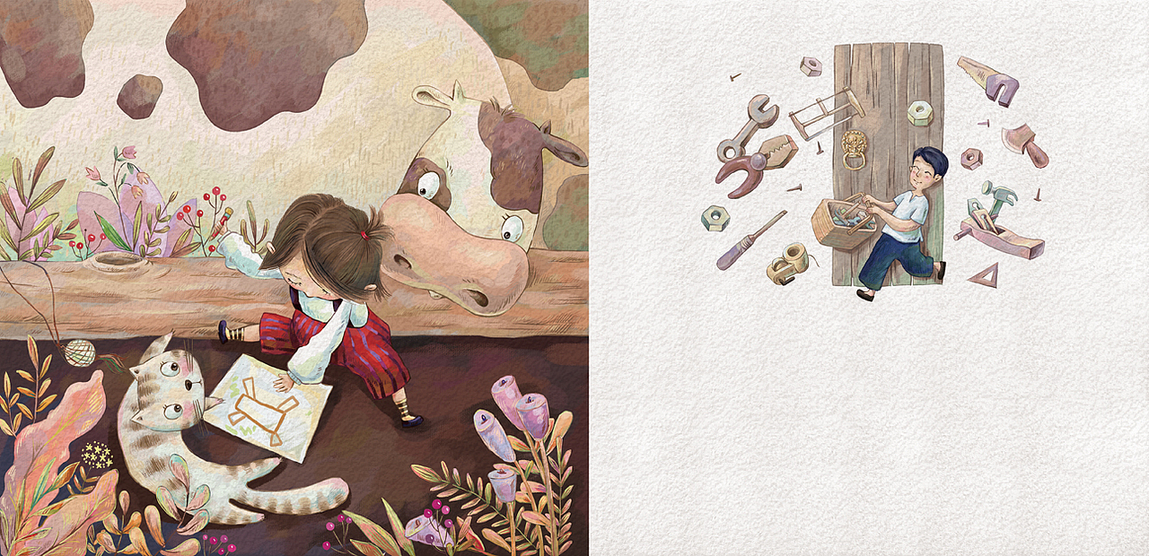 儿童绘本内页8（图ZMzA0MTg0NjY0） - 儿童插画 - 站酷设计师小不点泡泡的小屋原创素材 - 站酷ZCOOL