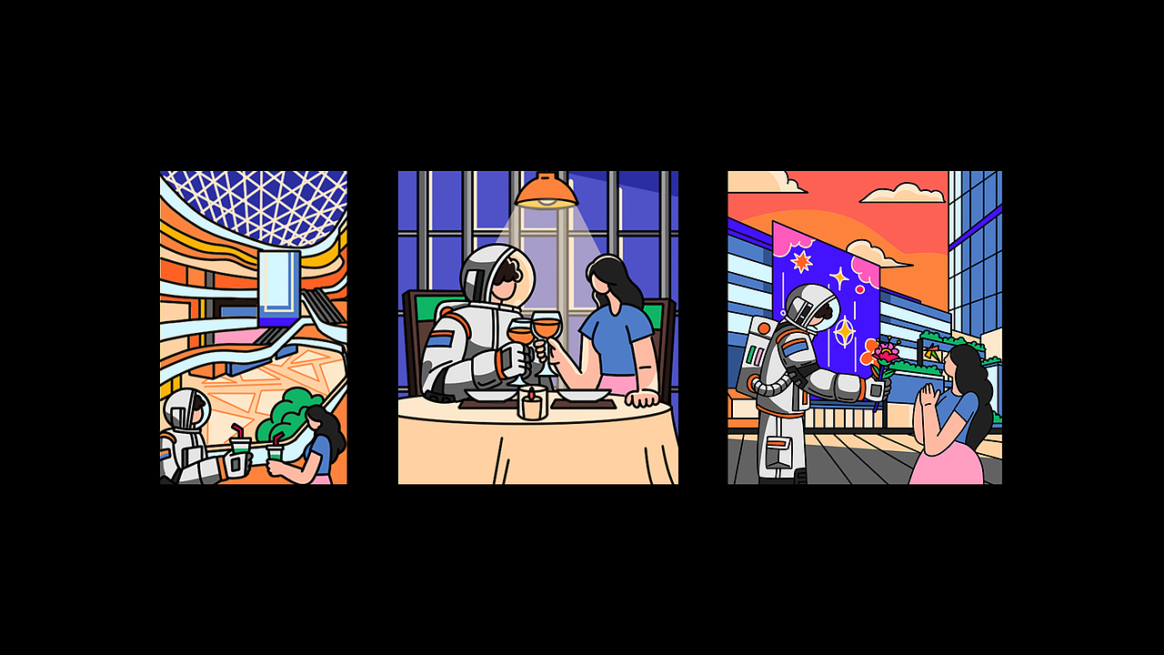 大悦城七夕刷屏（图ZMzE4NDA0ODgw） - 商业插画 - 站酷设计师KINGONEFLY原创素材 - 站酷ZCOOL