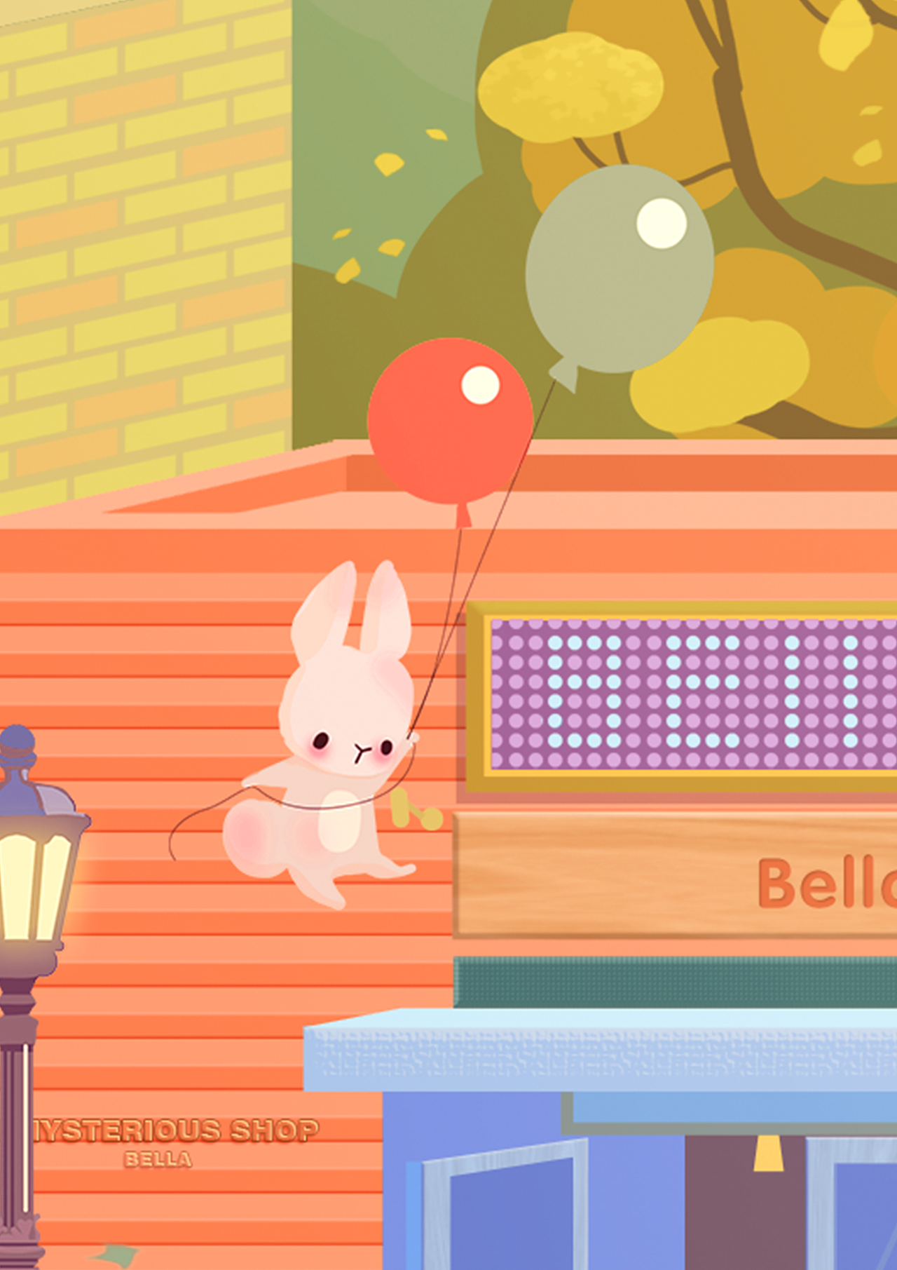 兔子小镇/扁平插画/自然/花