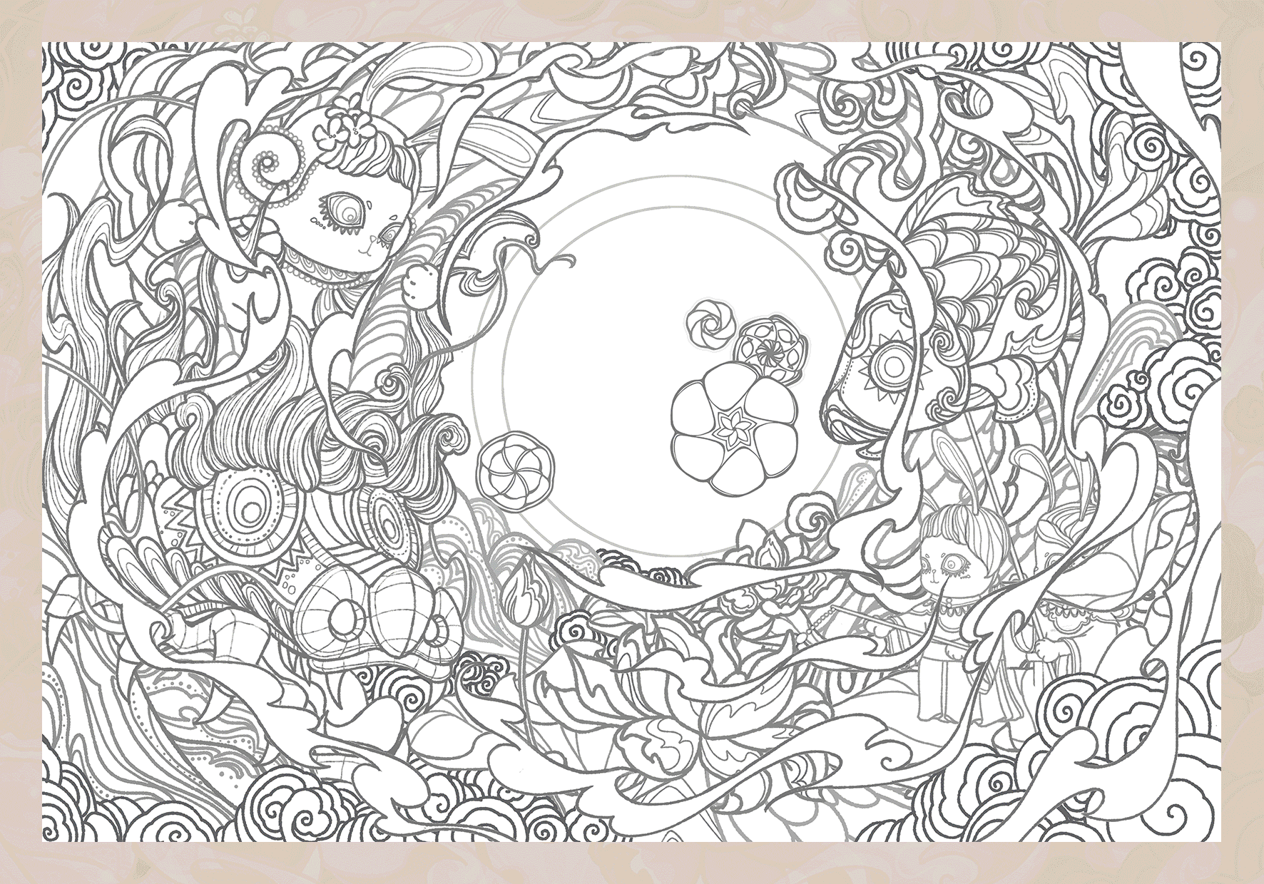 国风插画-中秋·共明月 贺佳节（图ZMzA3ODU0NjA4） - 艺术插画 - 站酷设计师优那吉原创素材 - 站酷ZCOOL