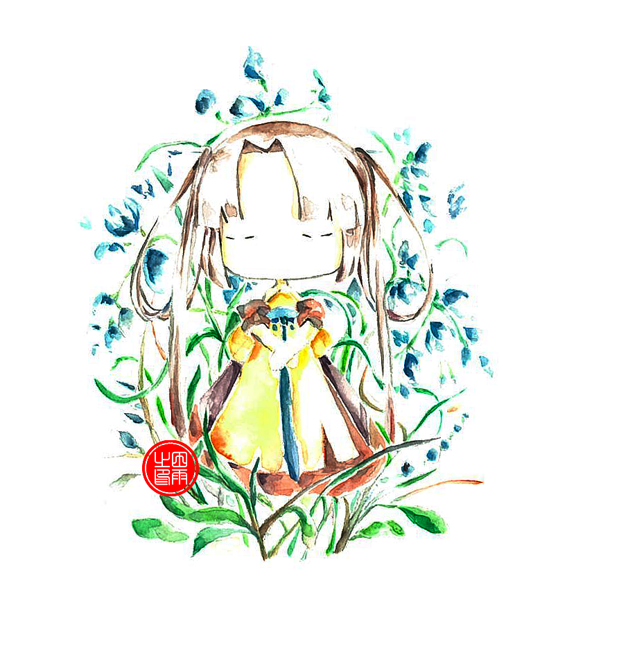 手绘古风Q版水彩文创IP（学校作业留存）（图ZMzA2NzY1NTc2） - IP形象 - 站酷设计师Papadijiang原创素材 - 站酷ZCOOL