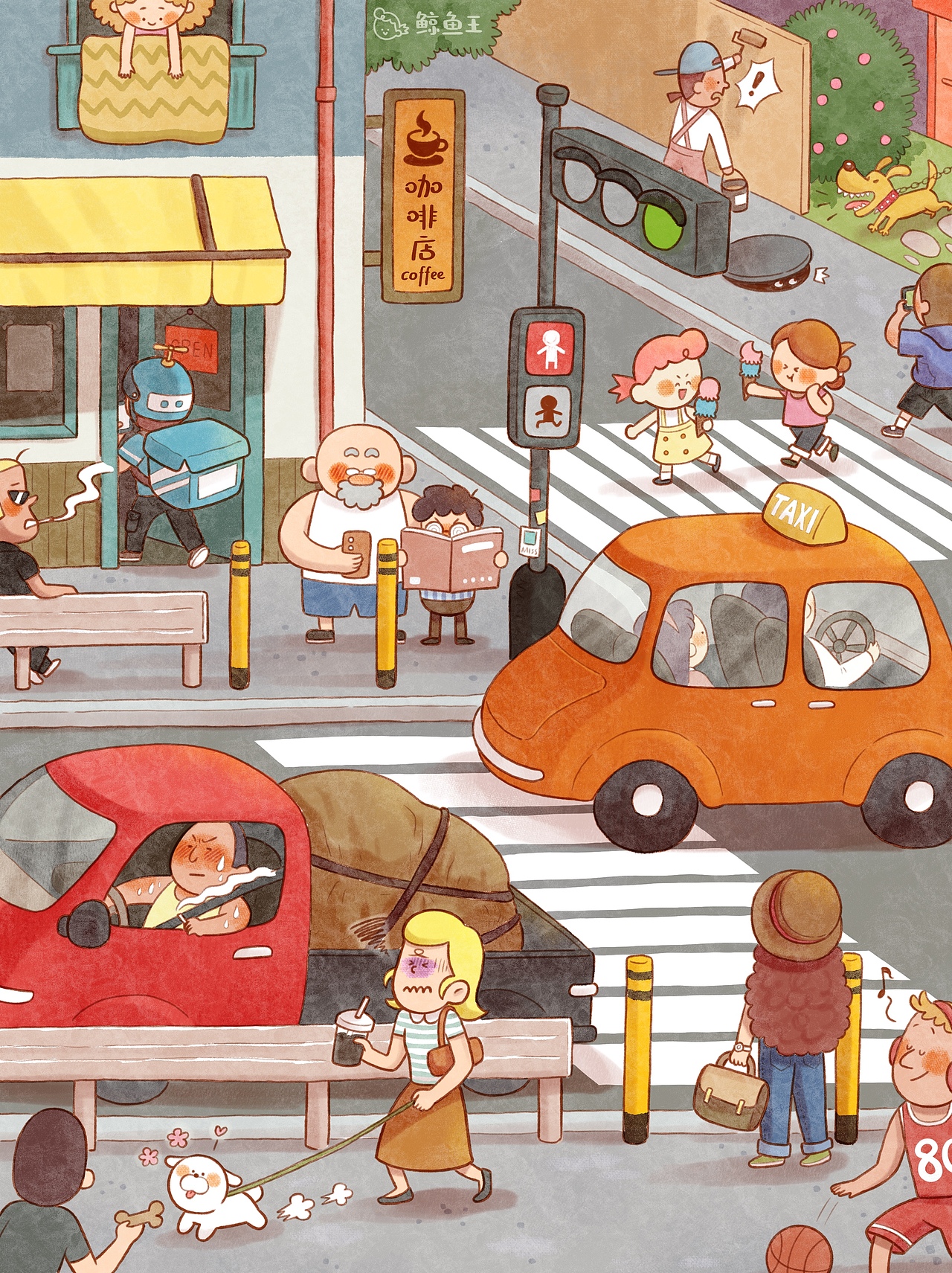 街道（图ZMzQ4MDQwOTQ4） - 儿童插画 - 站酷设计师丧心病狂不吃药原创素材 - 站酷ZCOOL