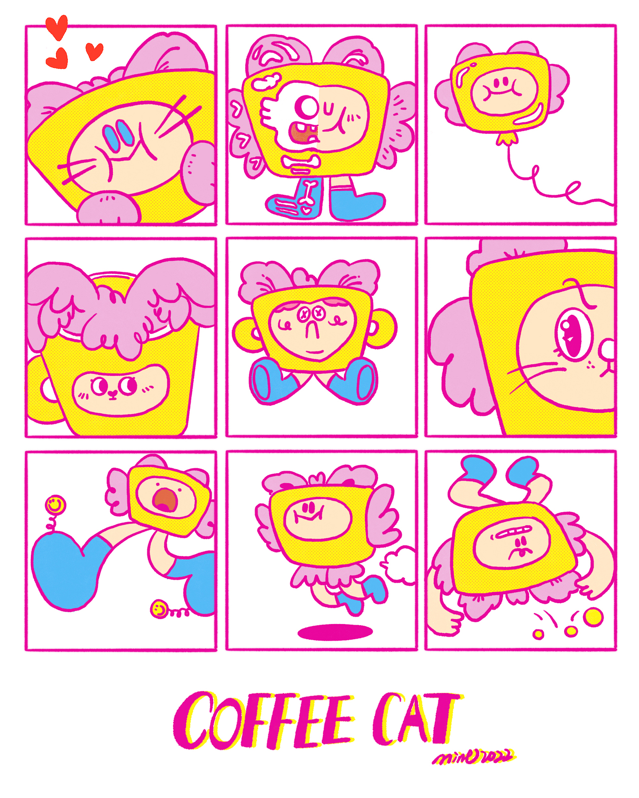 《咖啡猫的每一天》插画合集（图ZMzE2NDkwNjk2） - 创作习作 - 站酷设计师薄荷大王原创素材 - 站酷ZCOOL