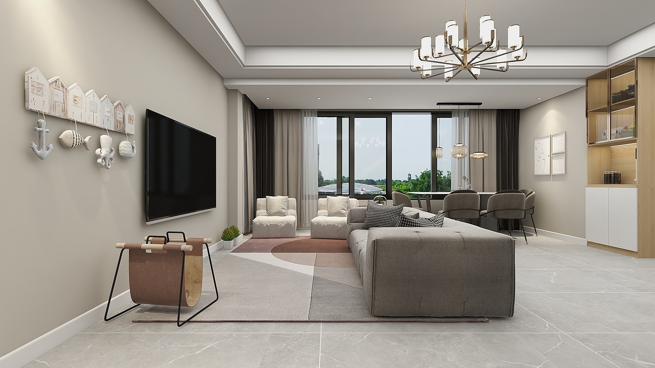 四川岳池凰腾龙玺(150平方现代简约复式四居室)