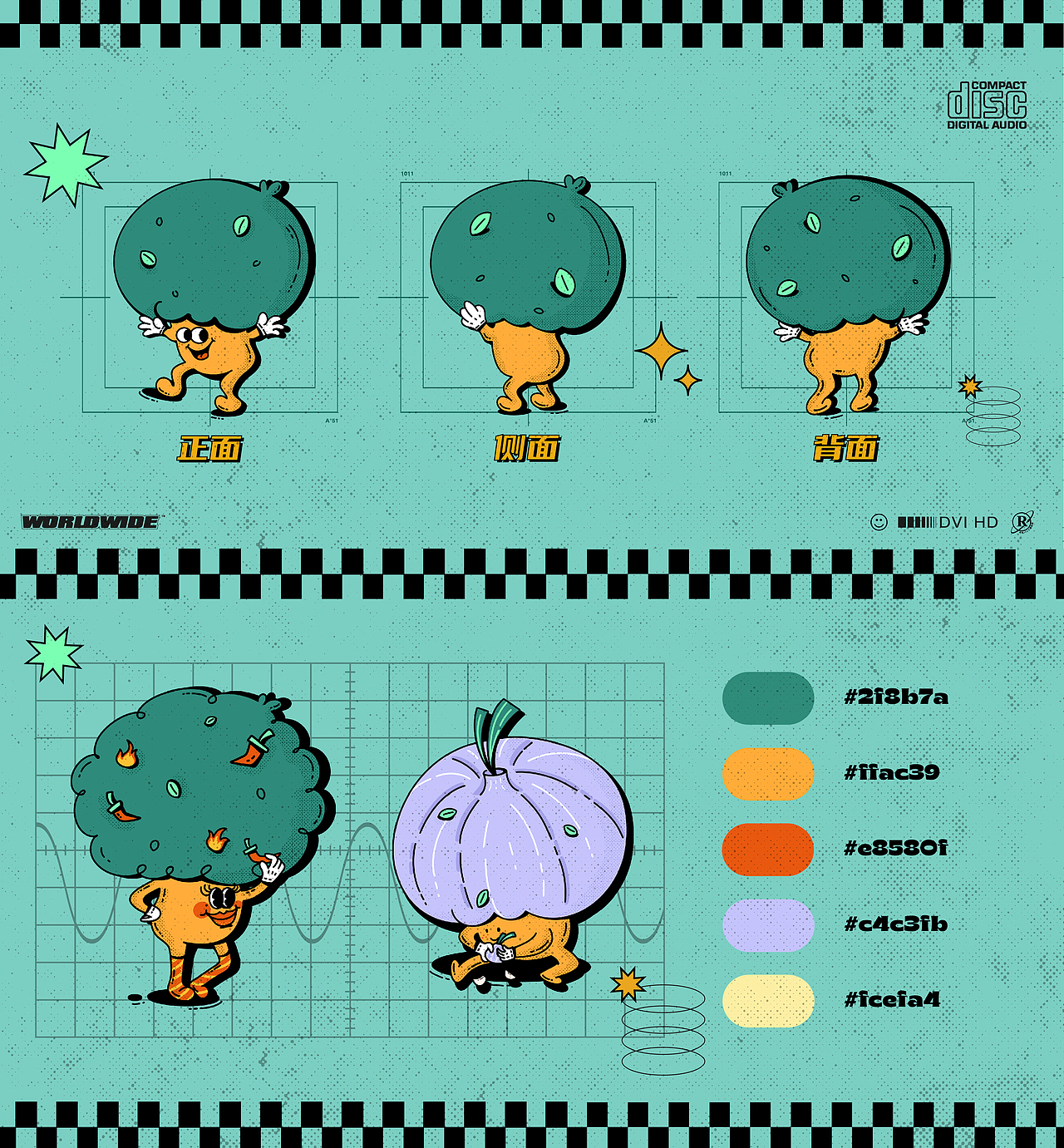 原创IP角色设计 |谐音梗表情包|美式复古插画风格