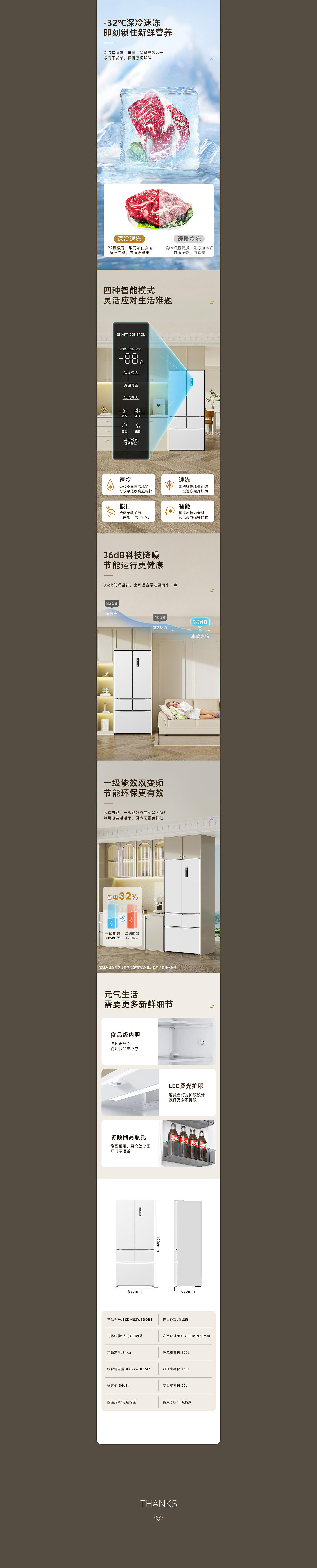 法式五门冰箱商品详情页概览（图ZMzYyNzYzNjcy） - 电商 - 站酷设计师第六只羊原创素材 - 站酷ZCOOL