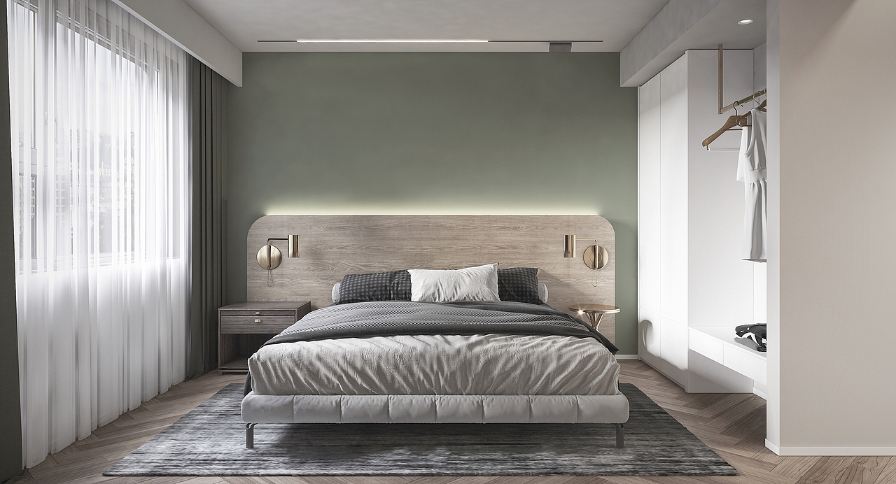 法式温暖明亮的暖色系作为主调,一种宁静而温馨的感觉