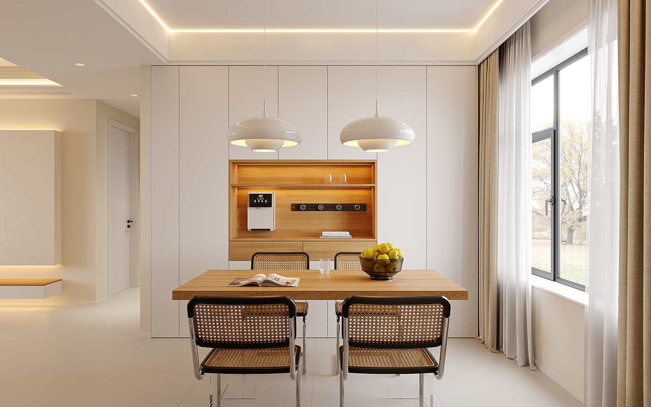 奶油原木风客餐厅