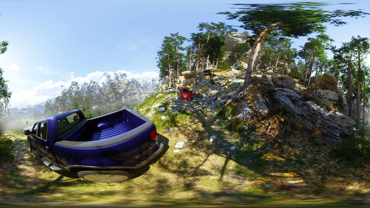 UE5~山地写实类汽车自动驾驶360度全景预览图1 -无后期