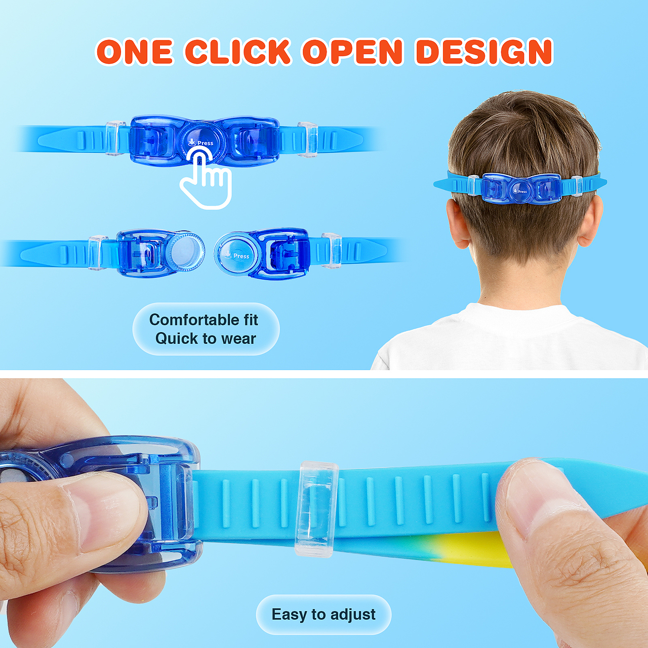 儿童泳镜镀膜款亚马逊详情图