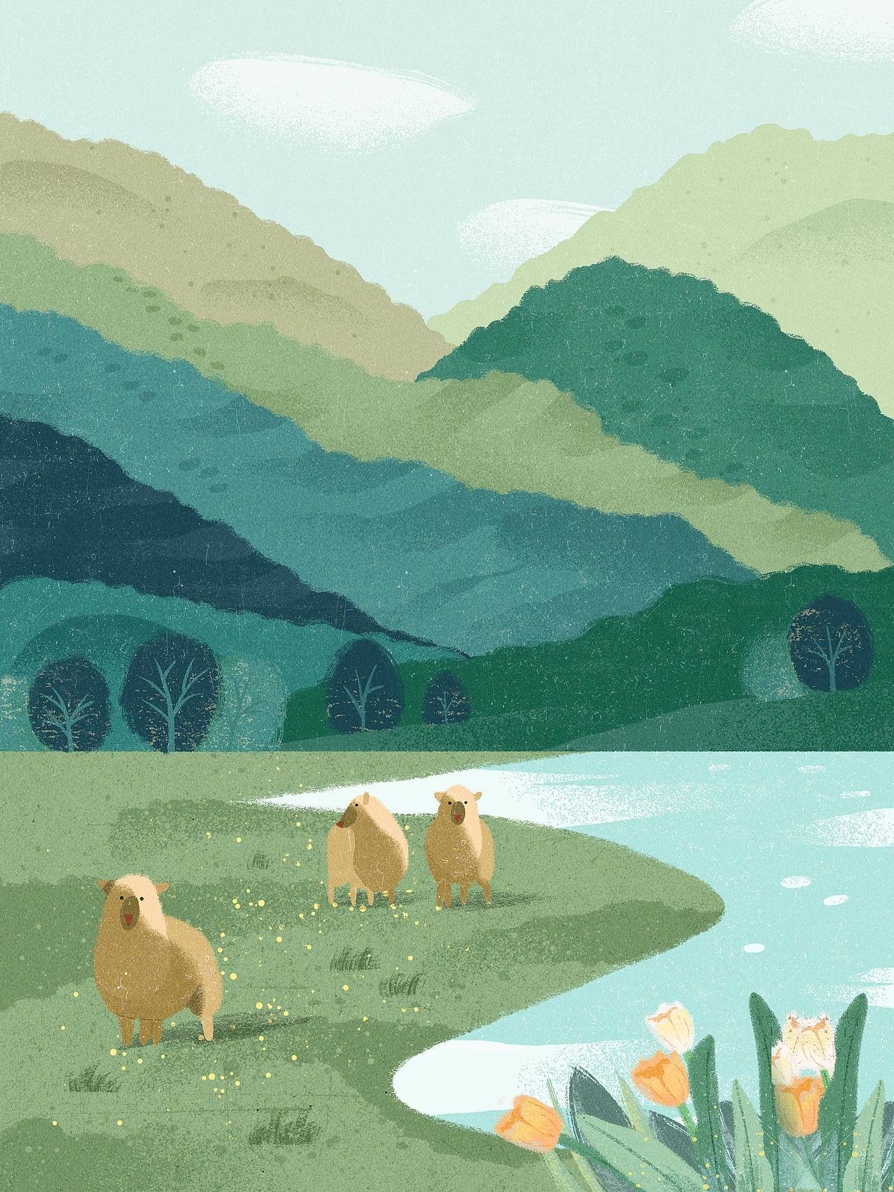 冰猫的春日之旅（图ZMjk5MjI0MTAw） - 商业插画 - 站酷设计师冰猫W原创素材 - 站酷ZCOOL