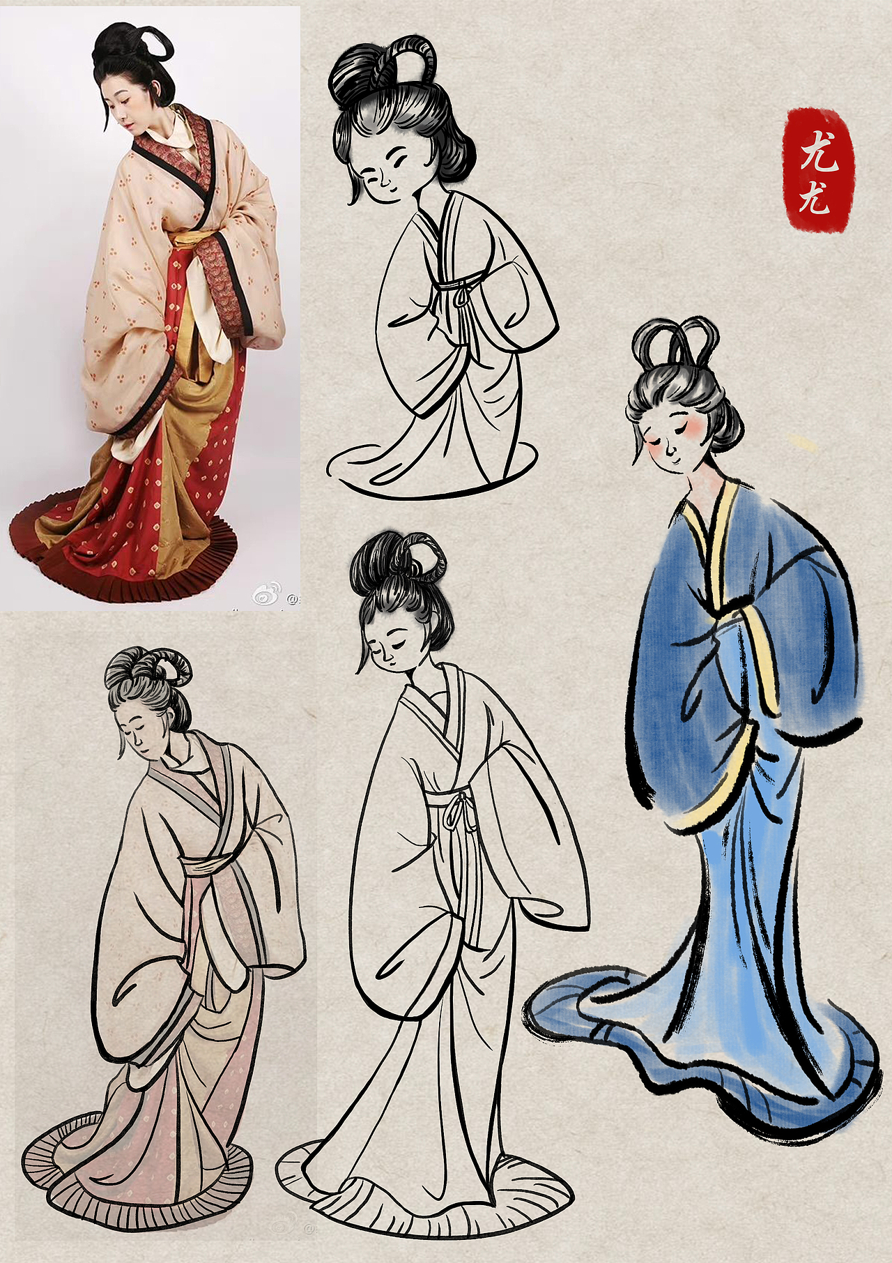 21天古风 | Q版 | 写意 | 人物角色练习| 绘画心得总结(图ZMzI3NjgxMDM2) - 创作习作 - 站酷设计师爱画画的尤尤原创素材 - 站酷ZCOOL