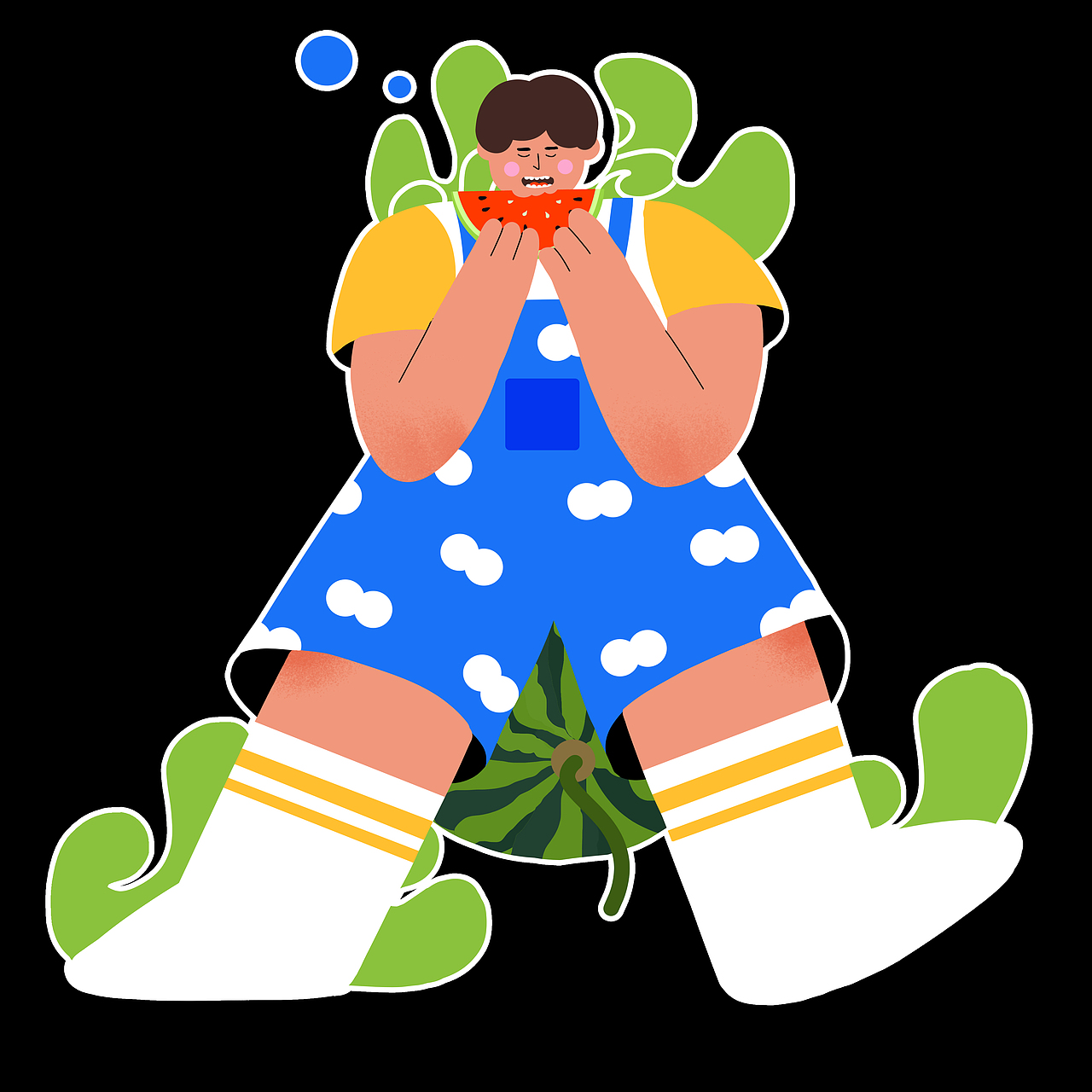 挑戰(zhàn)百變頭像006｜吃瓜少年（圖ZMzM5NzczNzg4） - 創(chuàng)作習作 - 站酷設計師有點酷的vicky呦原創(chuàng)素材 - 站酷ZCOOL