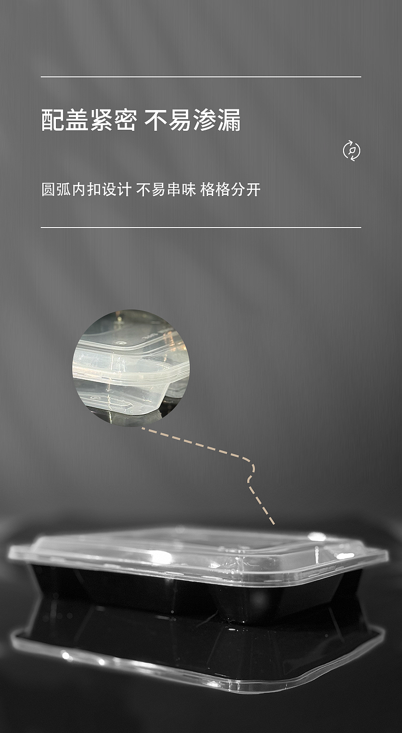 一次性餐盒电商详情页设计(四方格餐盒)