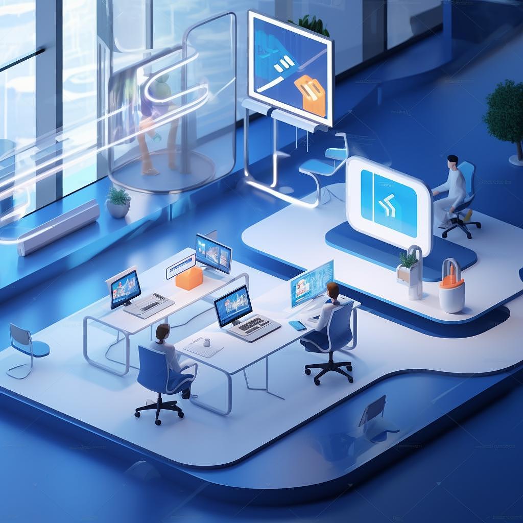 AI绘画科技感图标、背景素材