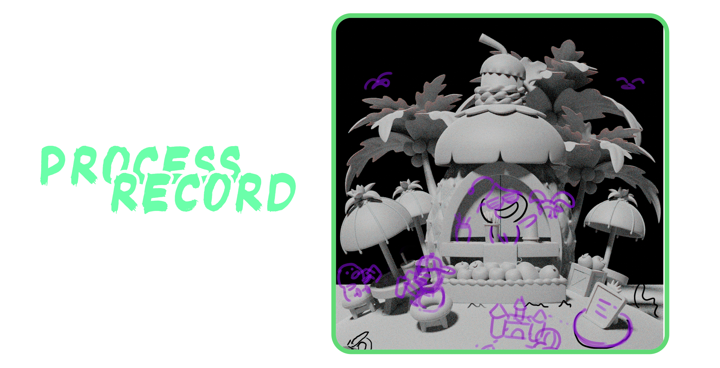 Blender场景《海边水果摊》