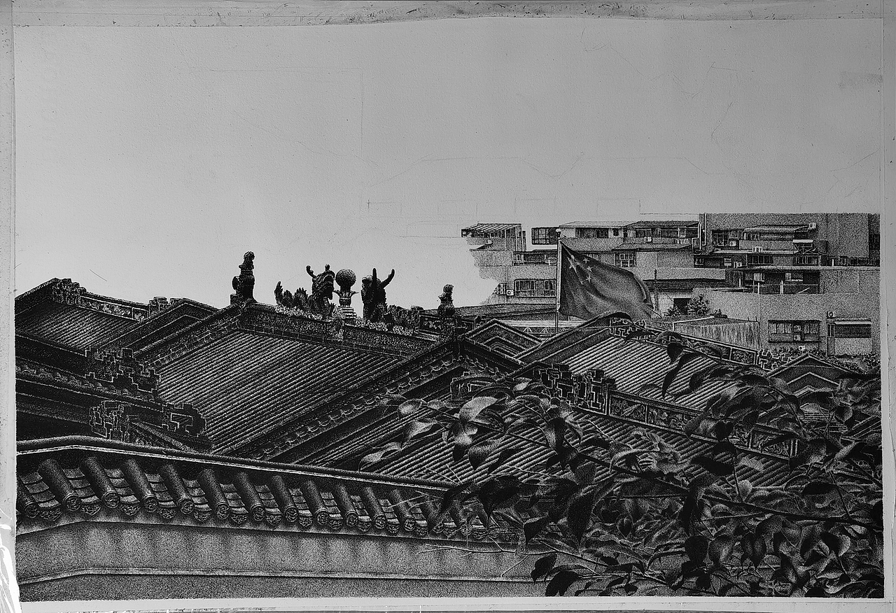 【JF手绘】钢笔画作品-西山寺