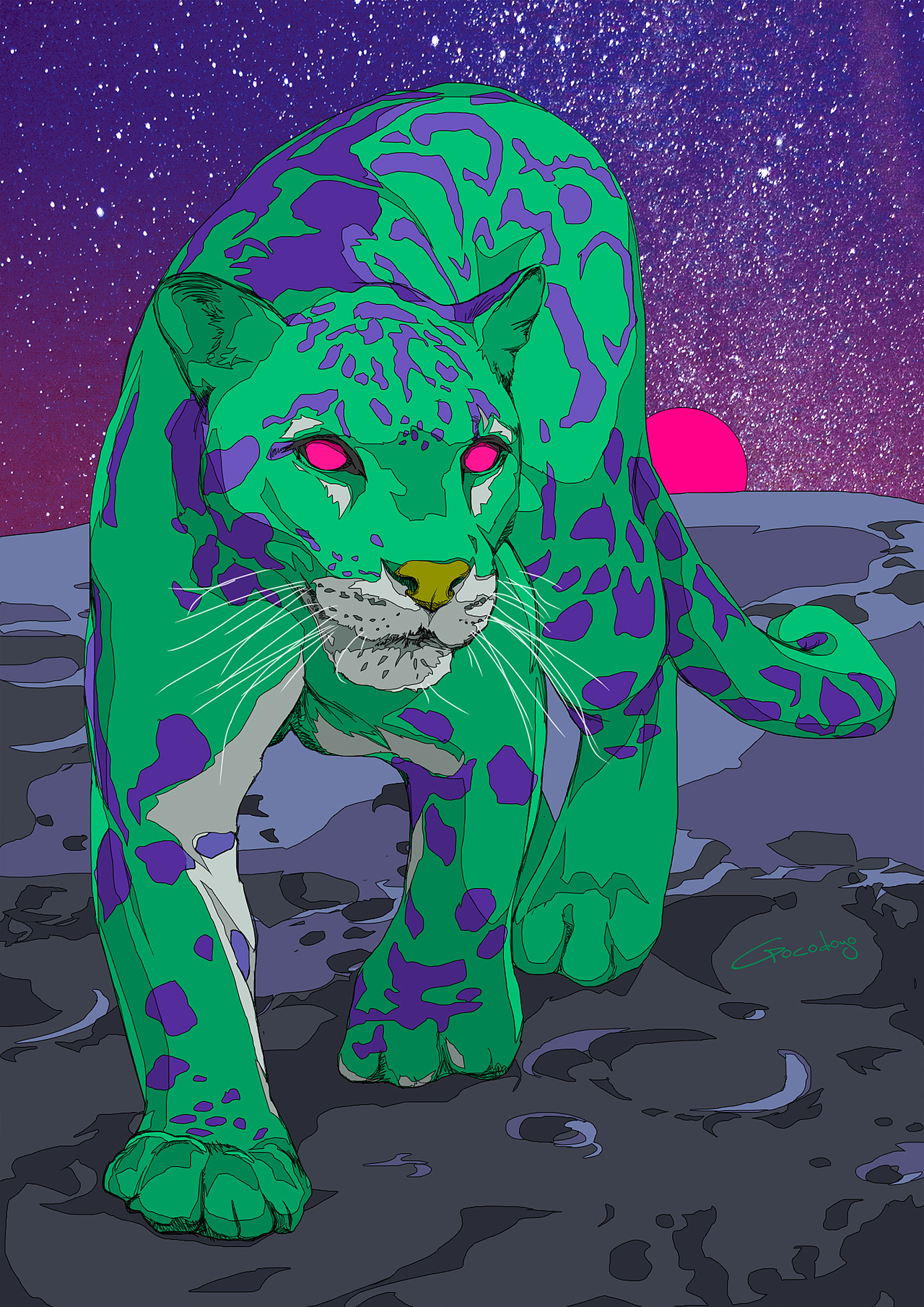 绿豹系列插画丨Surreal Leopard（图ZMzM3NTk2Mzg4） - 新锐潮流插画 - 站酷设计师Popster原创素材 - 站酷ZCOOL