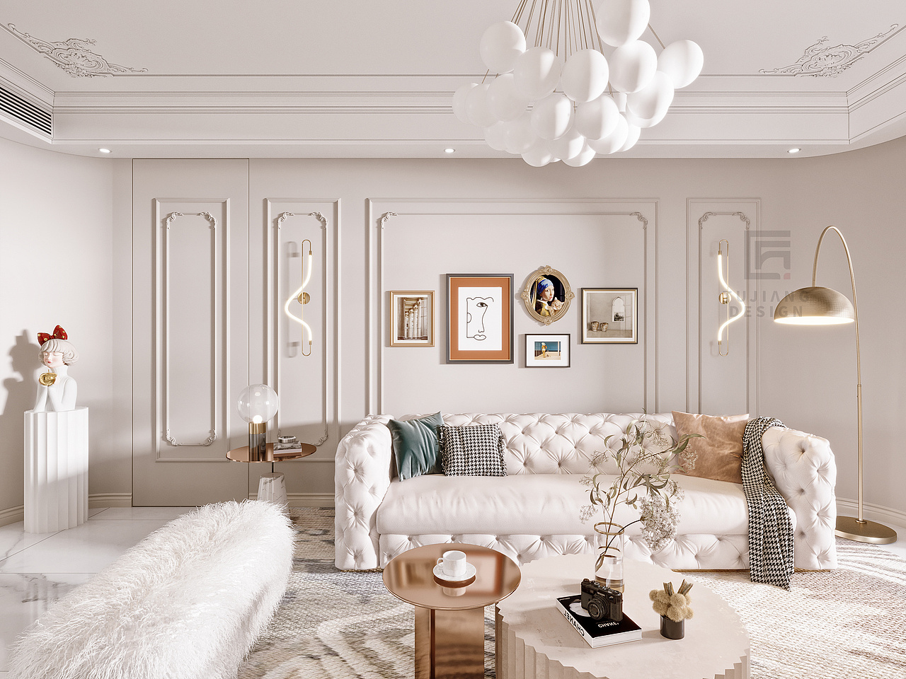 超唯美的轻法式风格设计，白色系的温柔港湾！（图ZMzQ5ODM4ODUy） - 家装设计 - 站酷设计师万万学设计原创素材 - 站酷ZCOOL