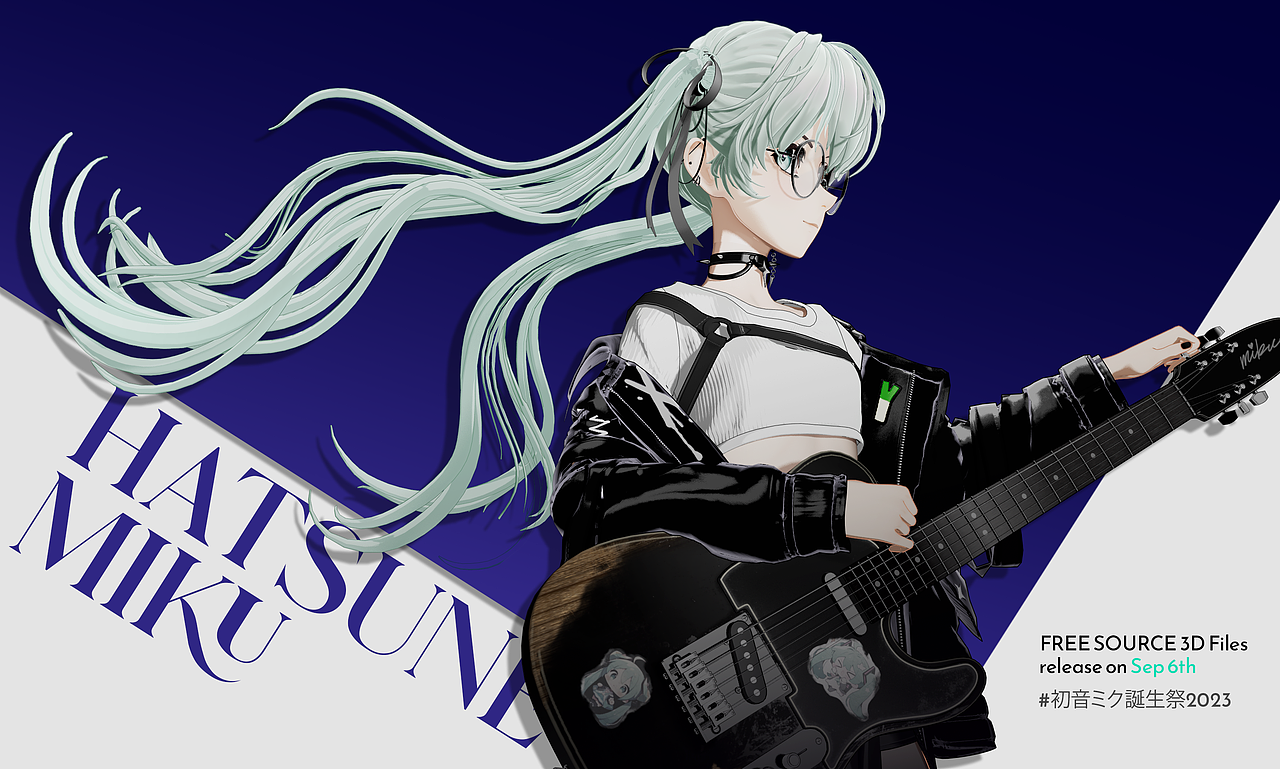 Miku J-Rock（自制Miku无偿开源）（图ZMzUwMjIwMDg4） - 人物/生物 - 站酷设计师BrianTongda原创素材 - 站酷ZCOOL