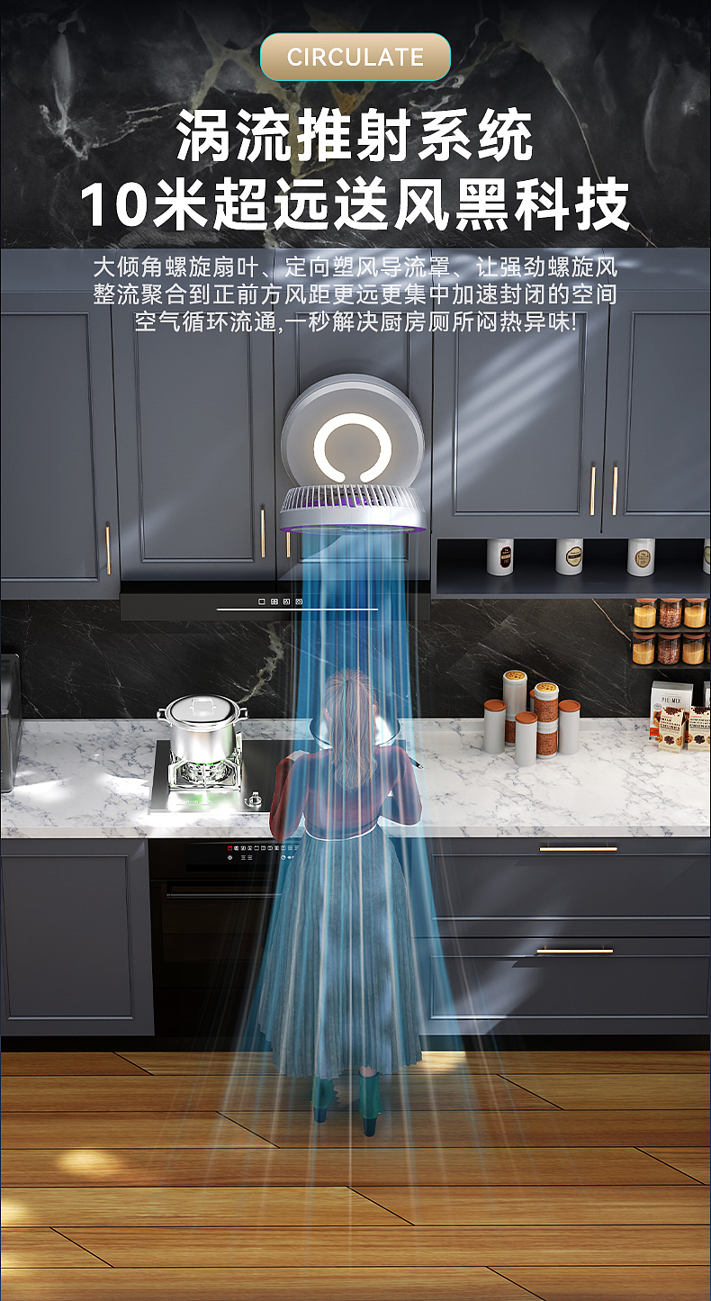 电商商业详情 I 电风扇 I 渲染视觉