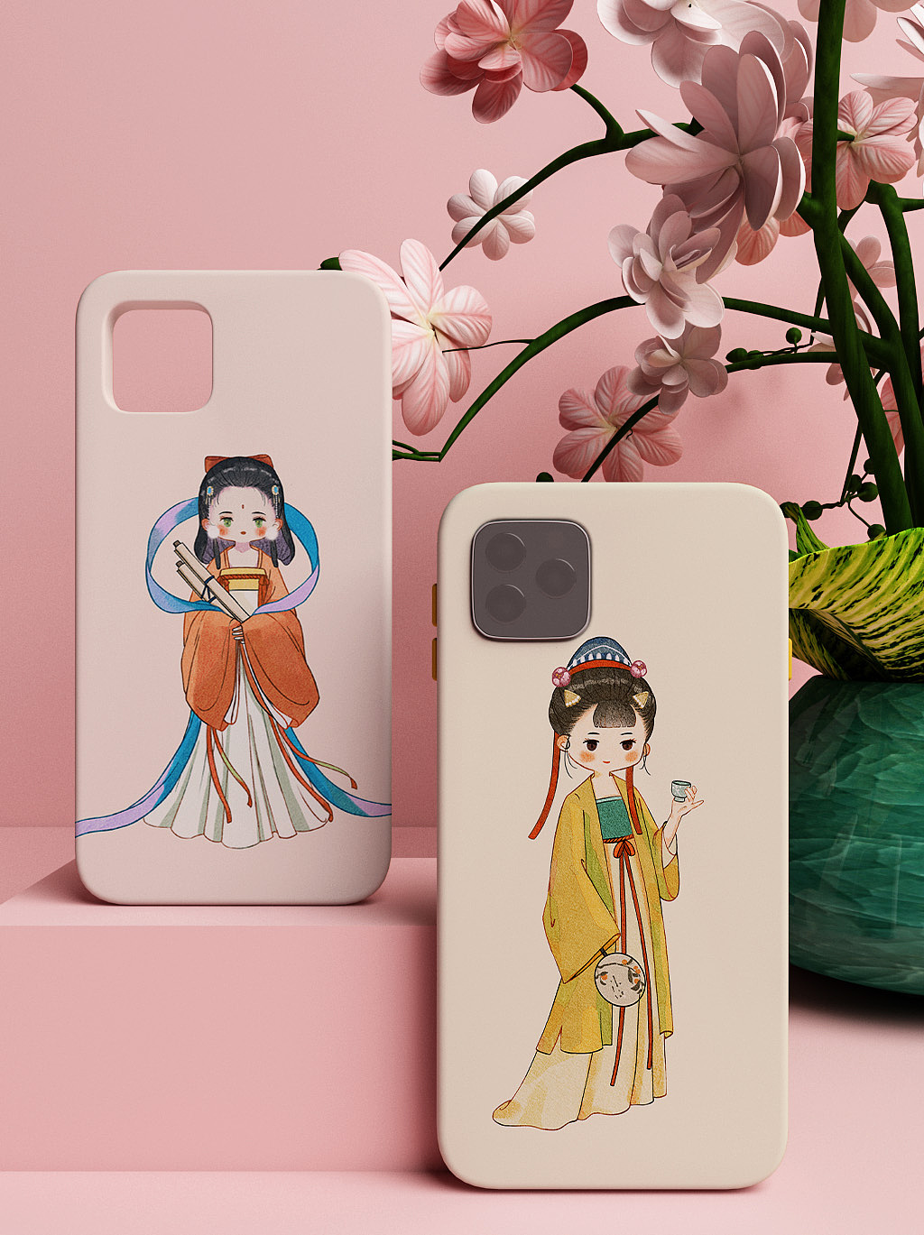 古风Q版插画 场景插画