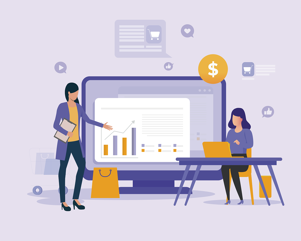 购物数据分析（图ZMzI0MTY5NTky） - 商业插画 - 站酷设计师小木木设计原创素材 - 站酷ZCOOL