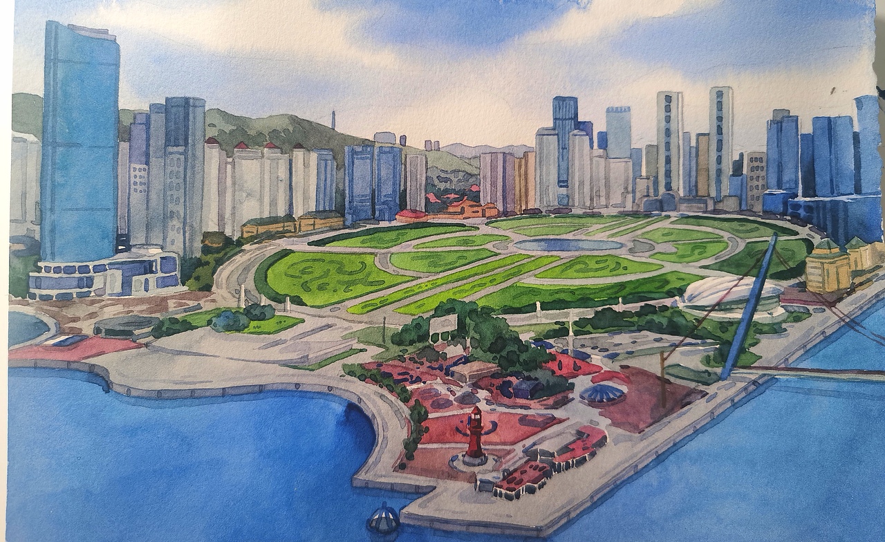 《大连·合集》水彩手绘城市（图ZMzU0ODQzNjQw） - 艺术插画 - 站酷设计师陈晶_插画原创素材 - 站酷ZCOOL