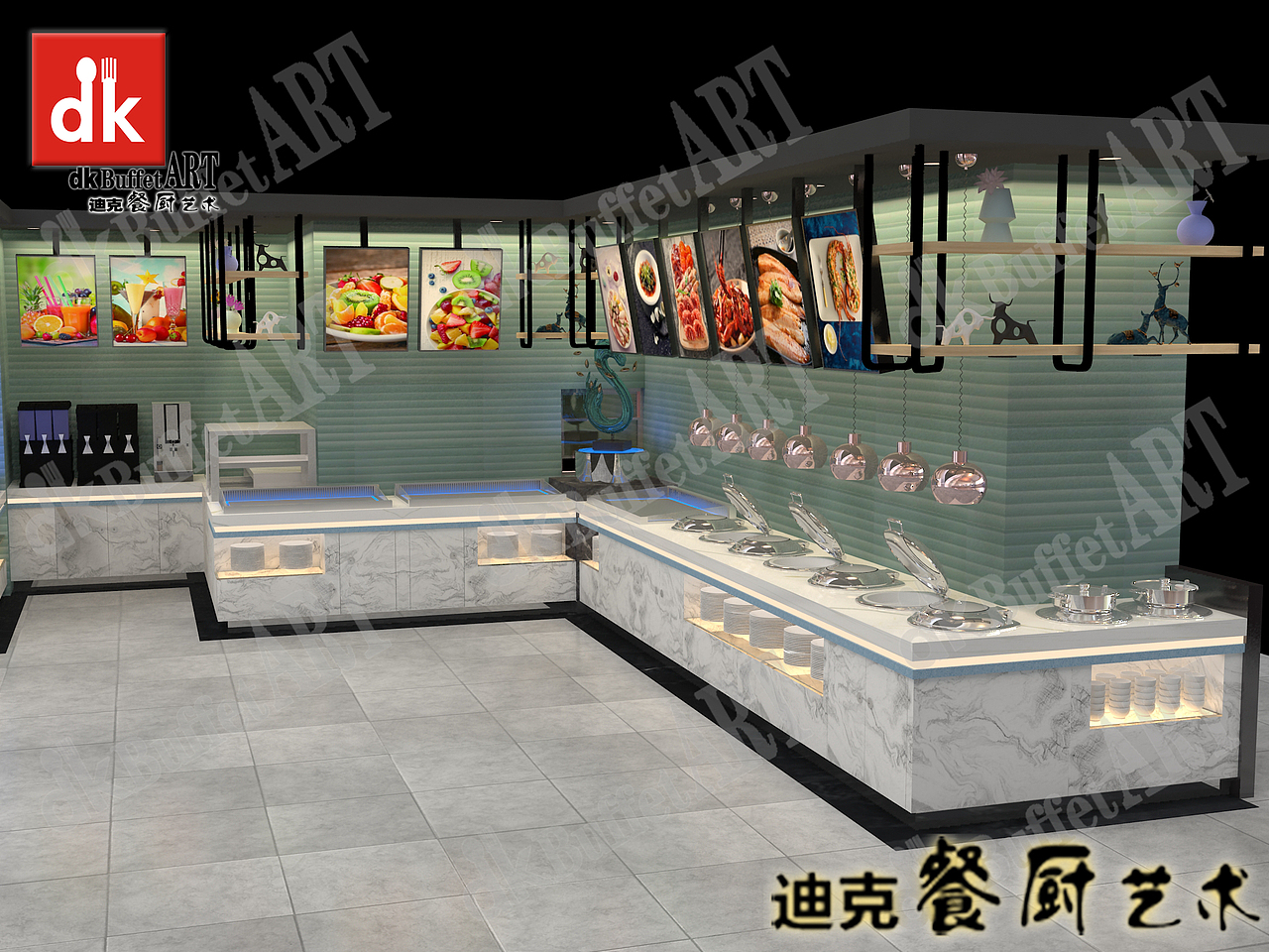 南京诺丁牛排餐厅自助餐台设计（图ZMzI0NzkzOTg0） - 酒店餐饮设计 - 站酷设计师迪克餐台艺术设计原创素材 - 站酷ZCOOL