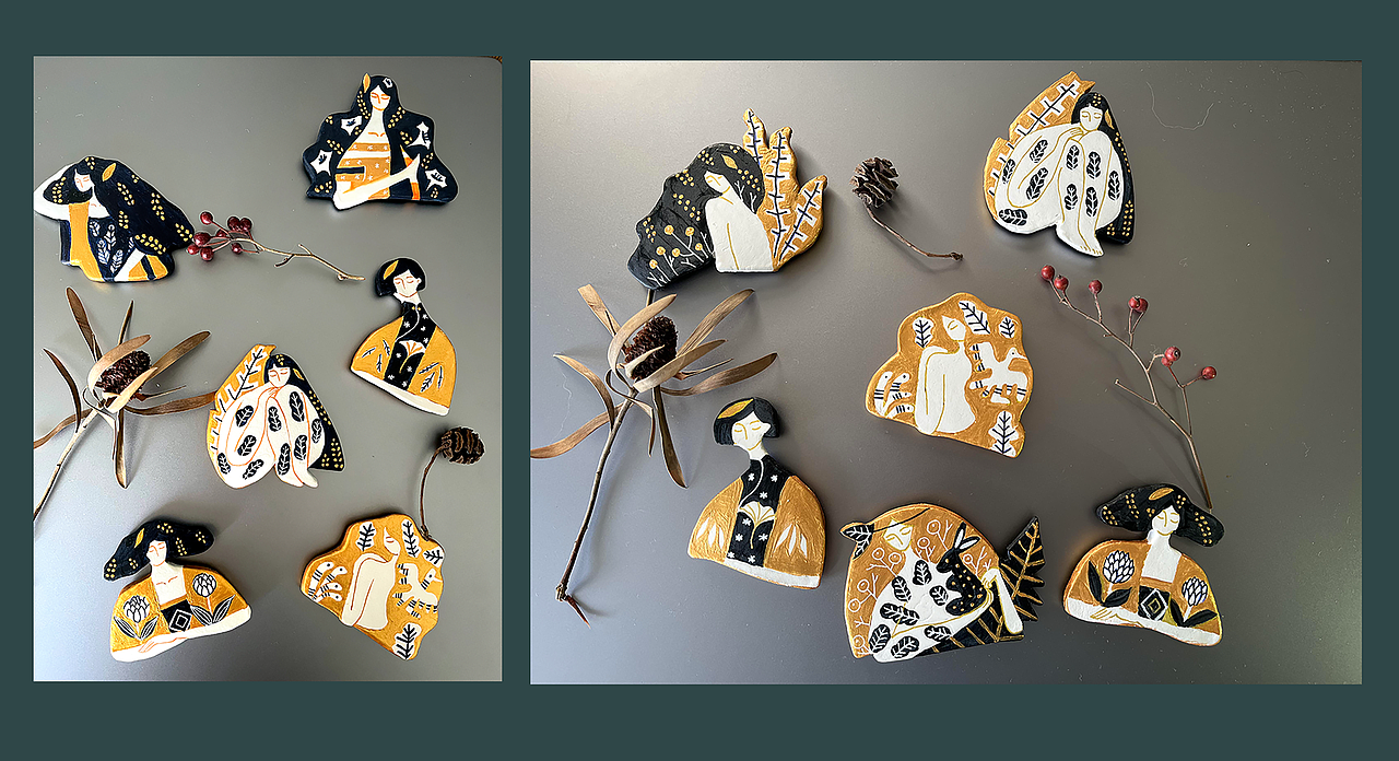 《花房姑娘》插画系列--手工粘土