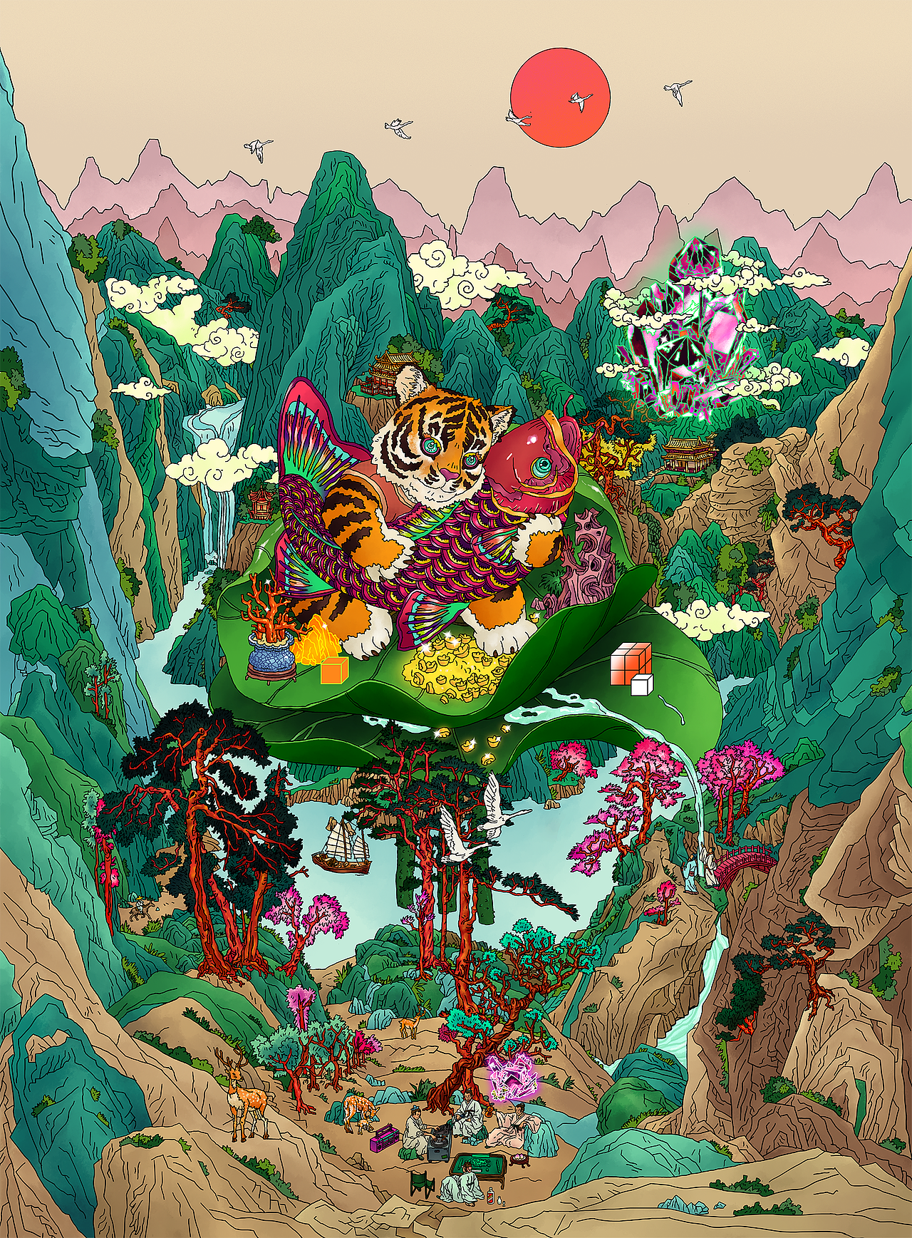 虎年摸鱼业发达（图ZMzE4MjgyMjg4） - 创作习作 - 站酷设计师tanxuantongxue原创素材 - 站酷ZCOOL